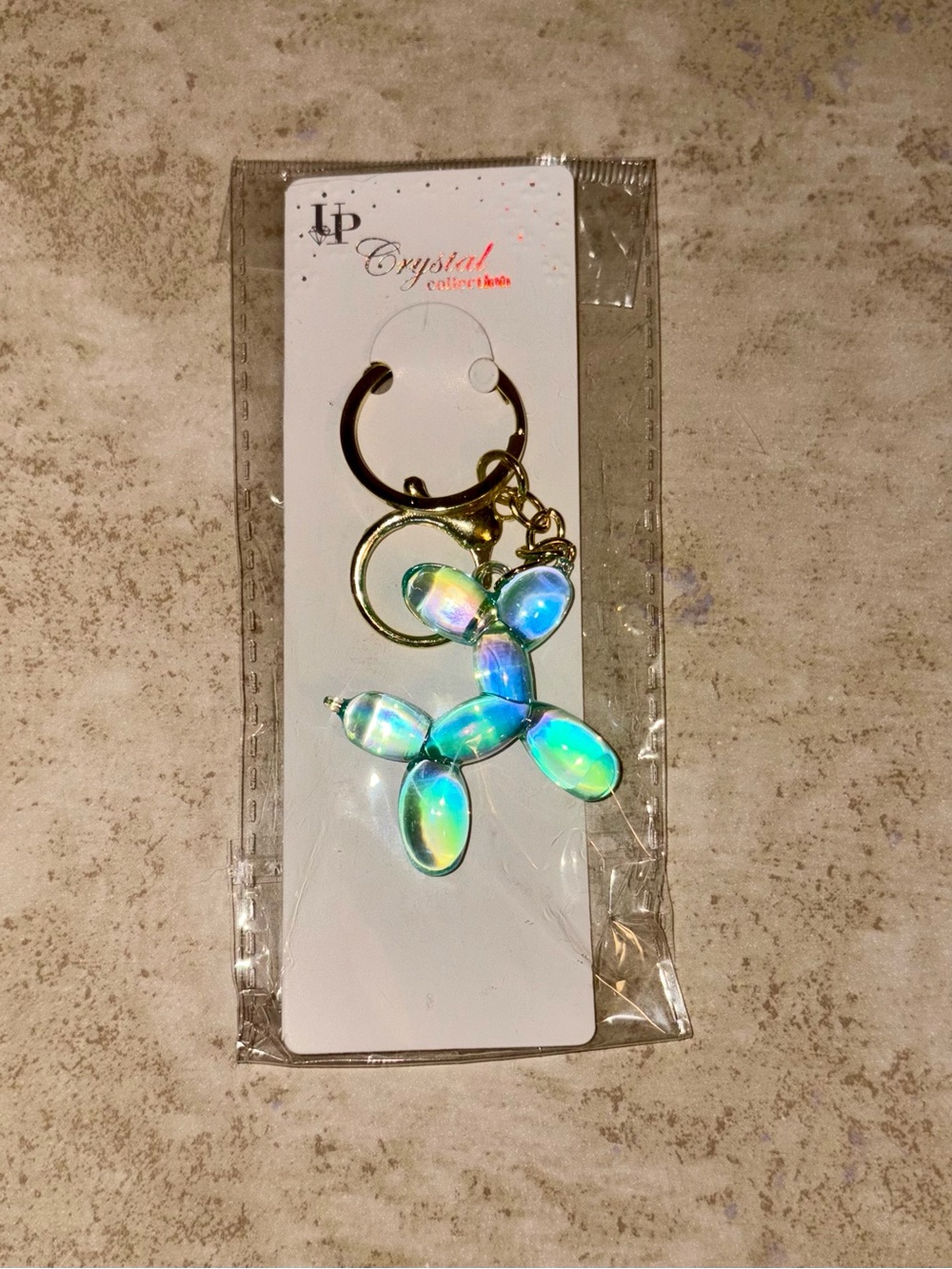NWT - Iridescent Balloon Dog Keychain - Green/Blue - Purse Charm